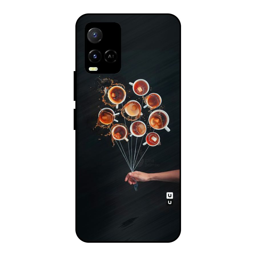 Coffee Balloon Metal Back Case for Vivo Y21
