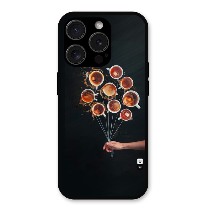 Coffee Balloon Metal Back Case for iPhone 15 Pro