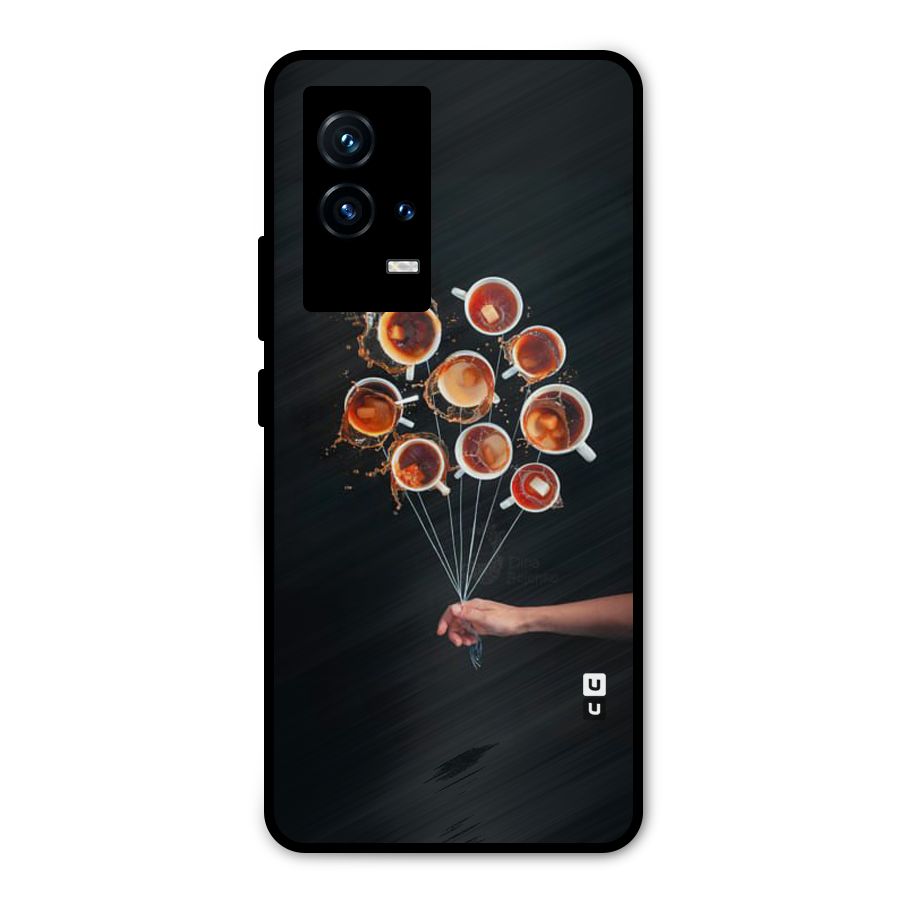 Coffee Balloon Metal Back Case for iQOO 9 5G