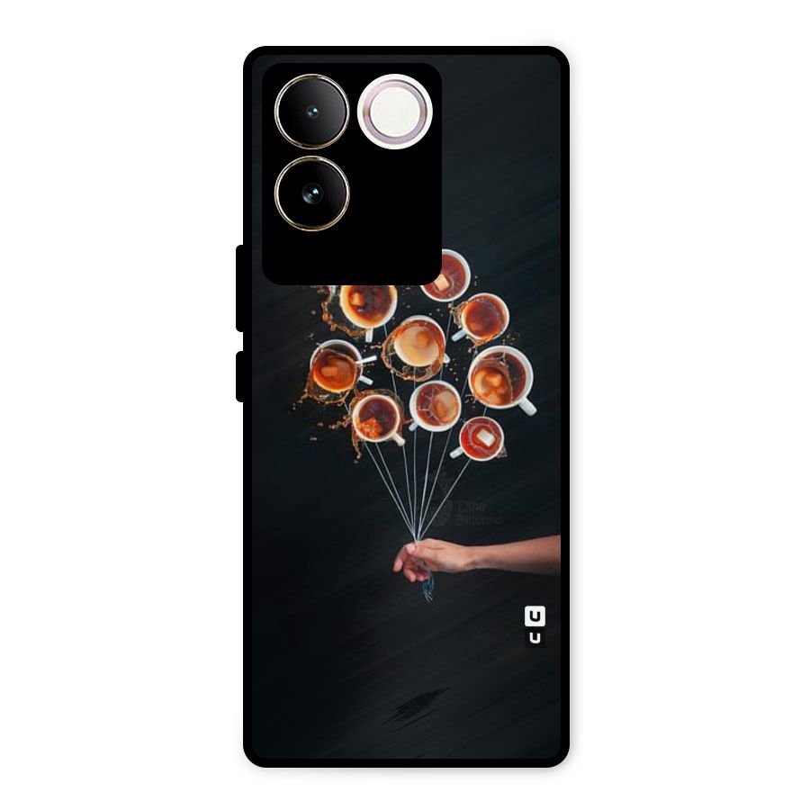 Coffee Balloon Metal Back Case for iQOO Z7 Pro