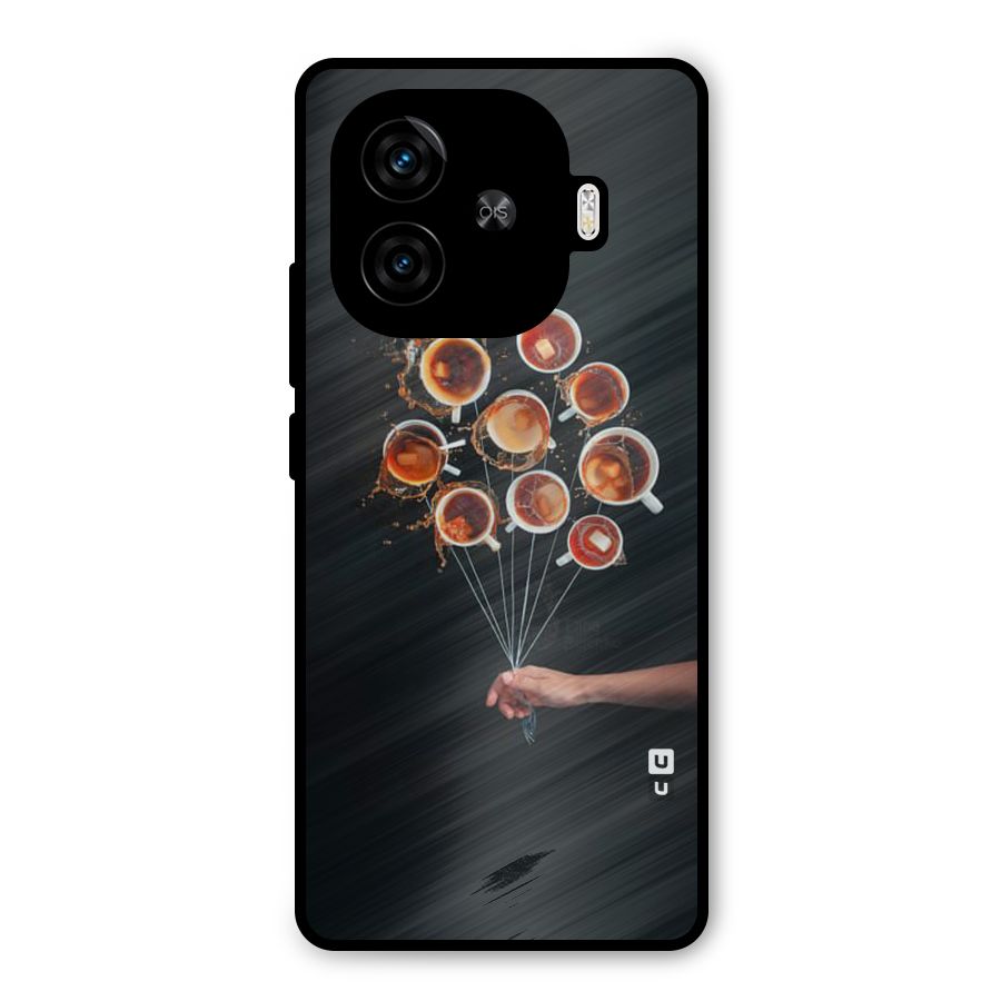 Coffee Balloon Metal Back Case for iQOO Z9 Turbo