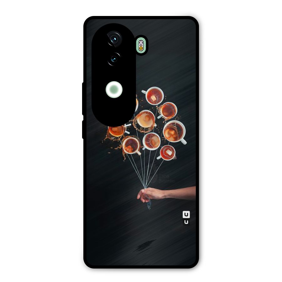 Coffee Balloon Metal Back Case for iQOO Z9s