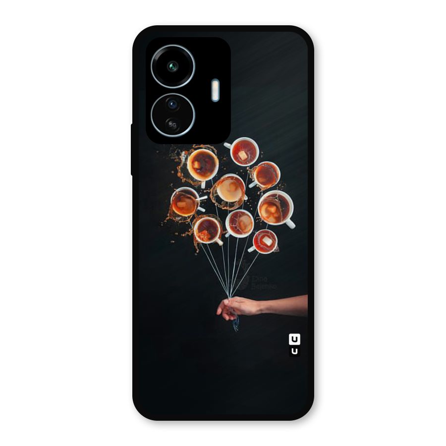 Coffee Balloon Metal Back Case for vivo iQOO Z6 Lite 5G