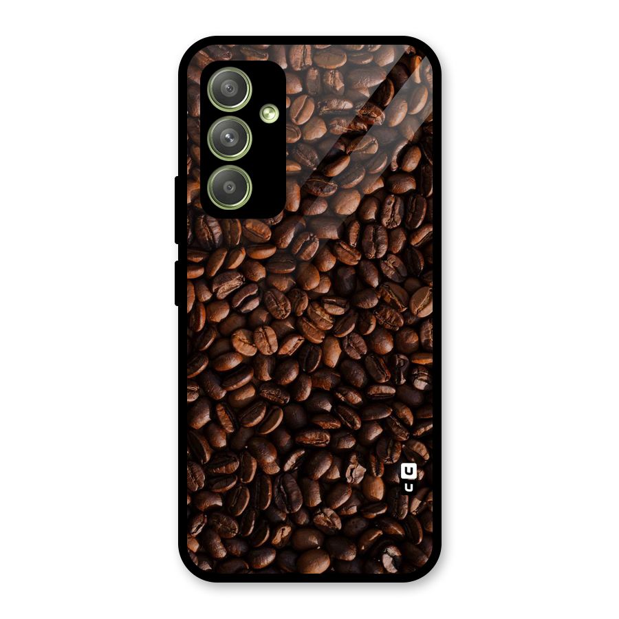 Coffee Beans Scattered Glass Back Case for Galaxy A54