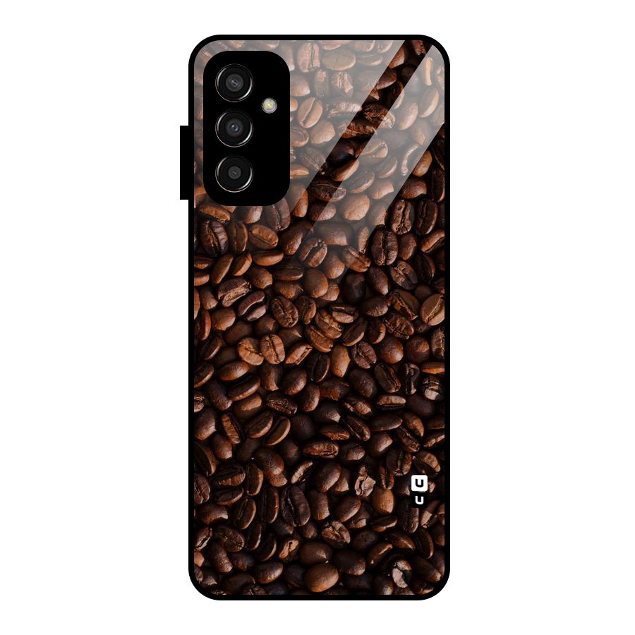 Coffee Beans Scattered Glass Back Case for Galaxy F13
