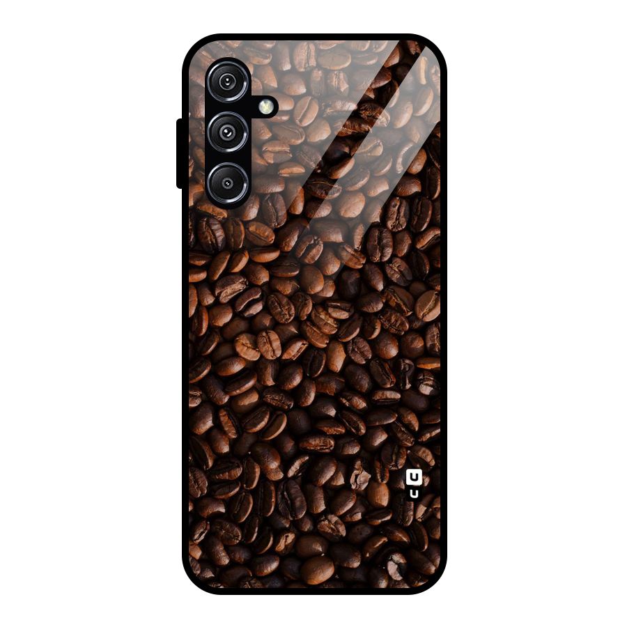 Coffee Beans Scattered Glass Back Case for Galaxy M34 5G