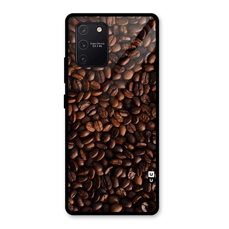 Coffee Beans Scattered Glass Back Case for Galaxy S10 Lite