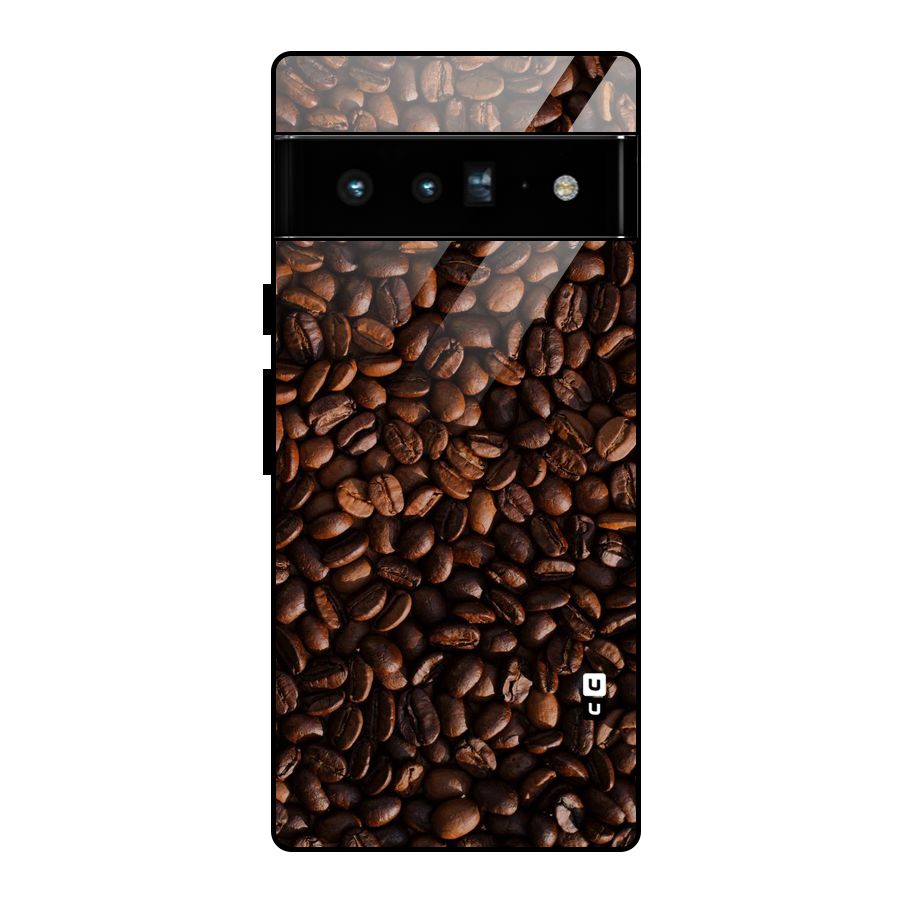 Coffee Beans Scattered Glass Back Case for Google Pixel 6 Pro