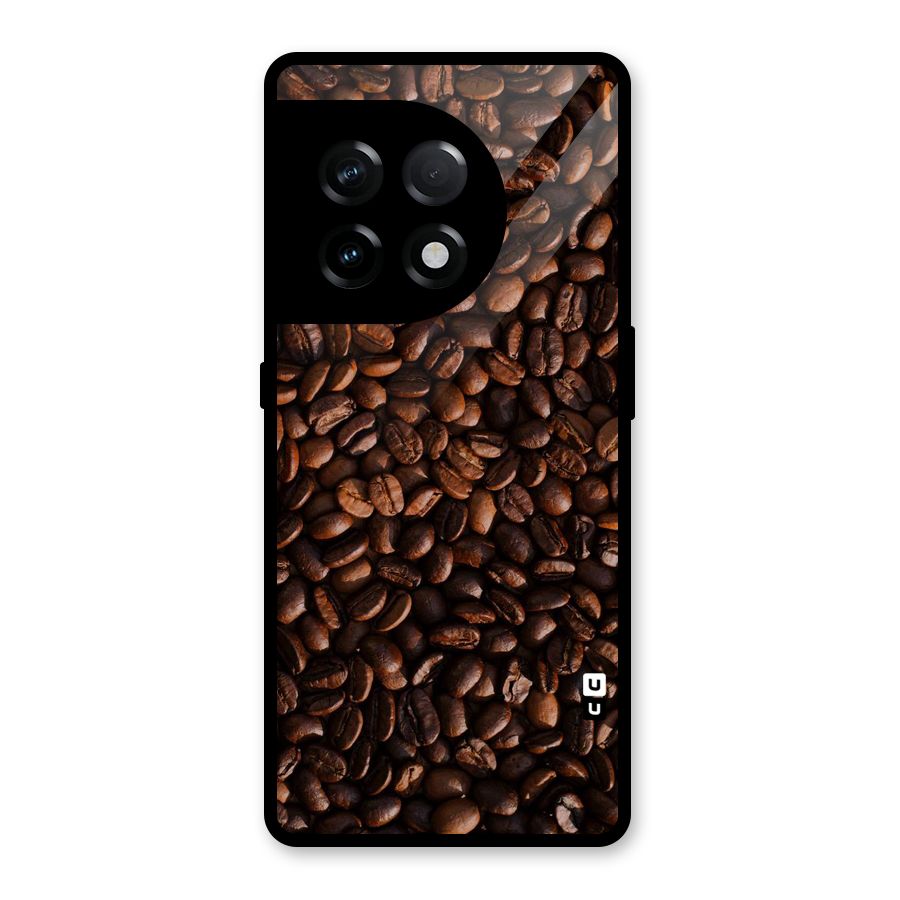 Coffee Beans Scattered Glass Back Case for OnePlus 11R