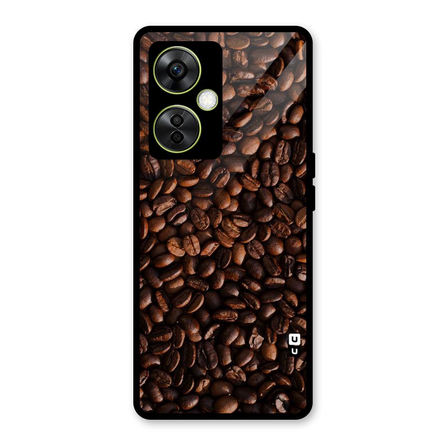Coffee Beans Scattered Glass Back Case for OnePlus Nord CE 3 Lite