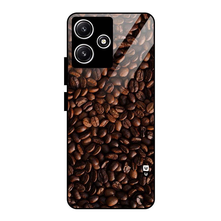 Coffee Beans Scattered Glass Back Case for Poco M6 Pro