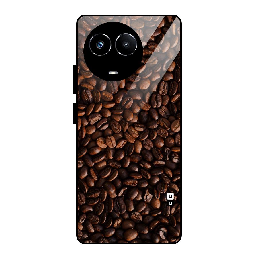 Coffee Beans Scattered Glass Back Case for Realme 11X