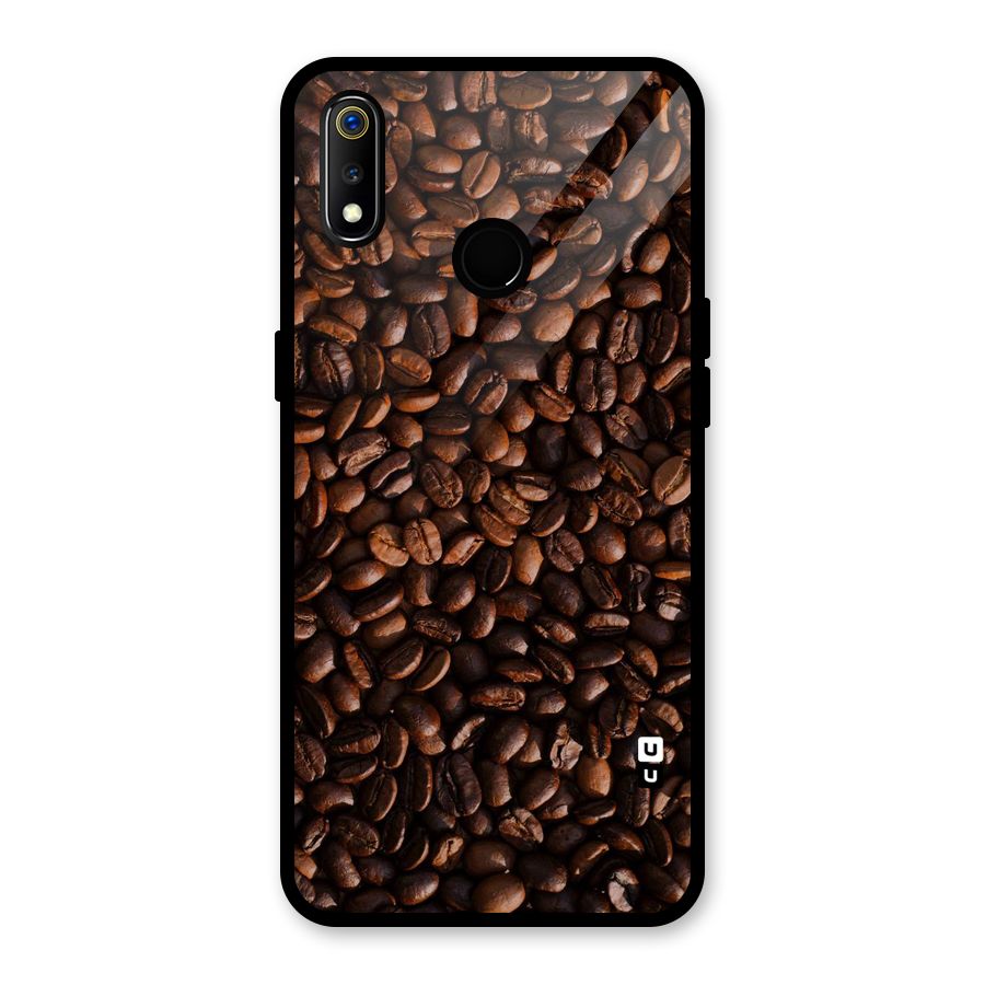 Coffee Beans Scattered Glass Back Case for Realme 3i