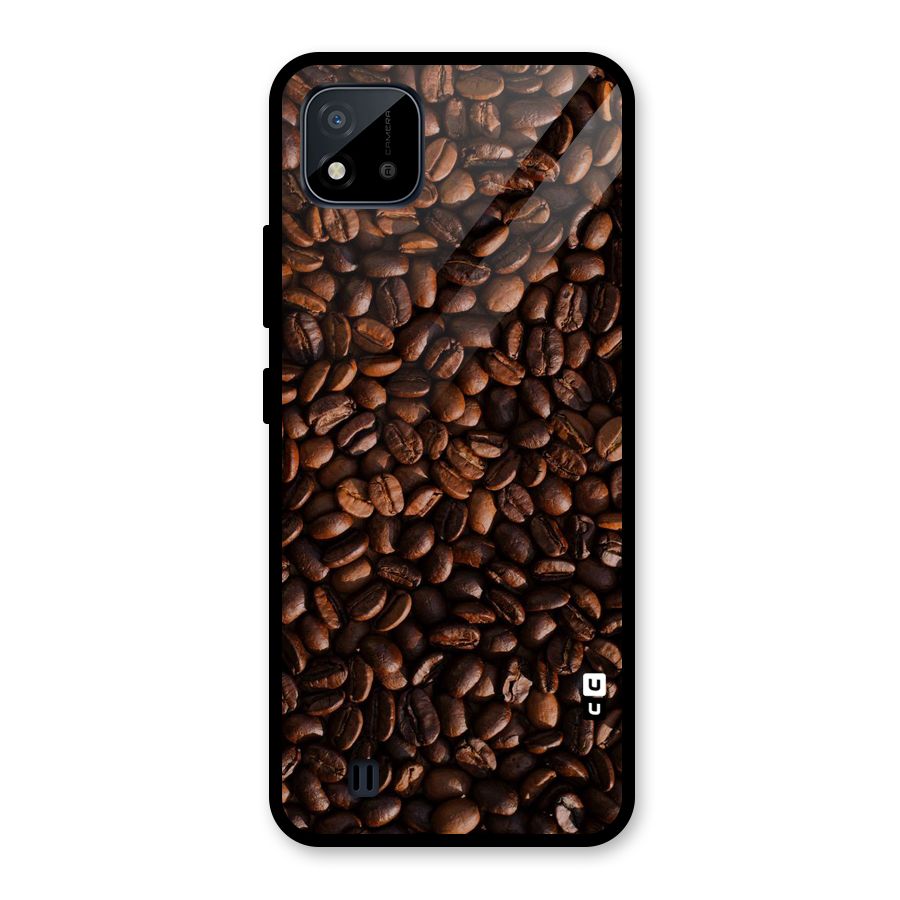 Coffee Beans Scattered Glass Back Case for Realme C11 2021