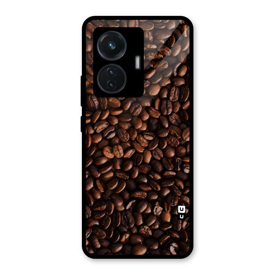 Coffee Beans Scattered Glass Back Case for Vivo T1 44W