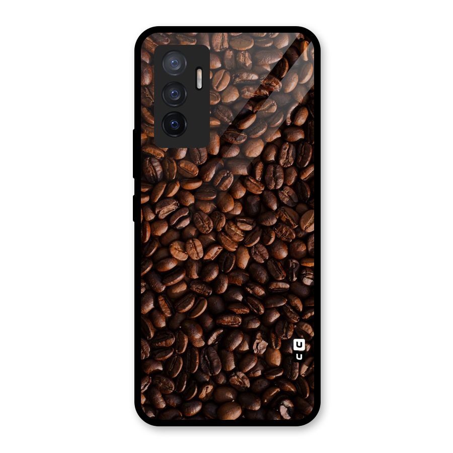 Coffee Beans Scattered Glass Back Case for Vivo V23e