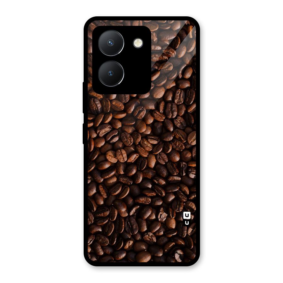 Coffee Beans Scattered Glass Back Case for Vivo Y36