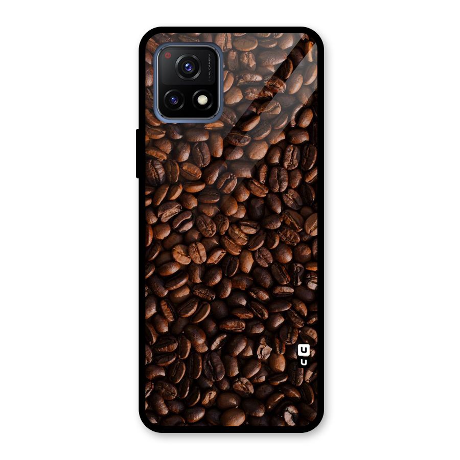 Coffee Beans Scattered Glass Back Case for Vivo Y72 5G