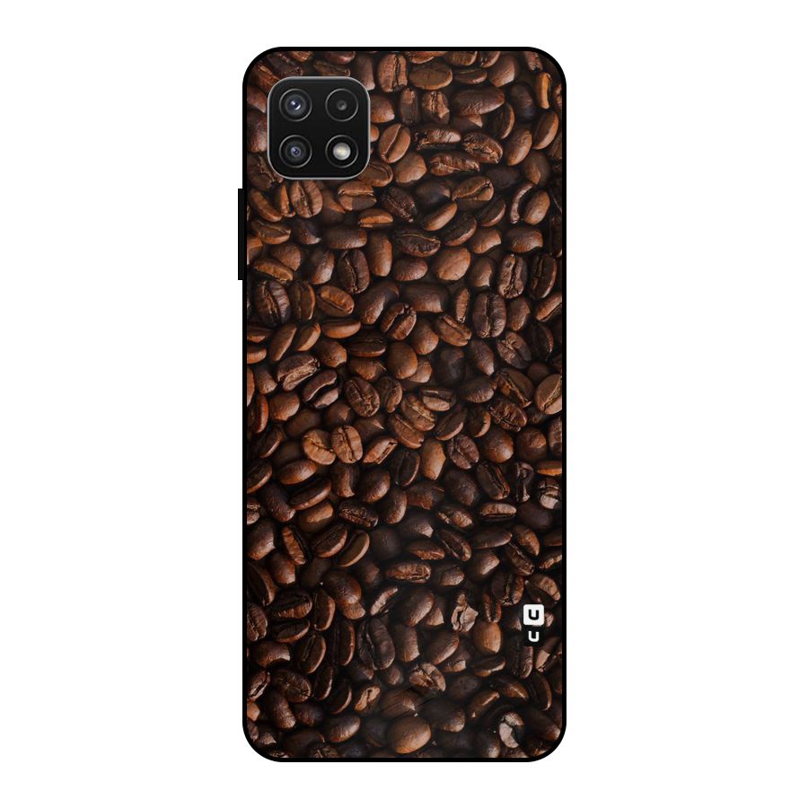 Coffee Beans Scattered Metal Back Case for Galaxy A22 5G