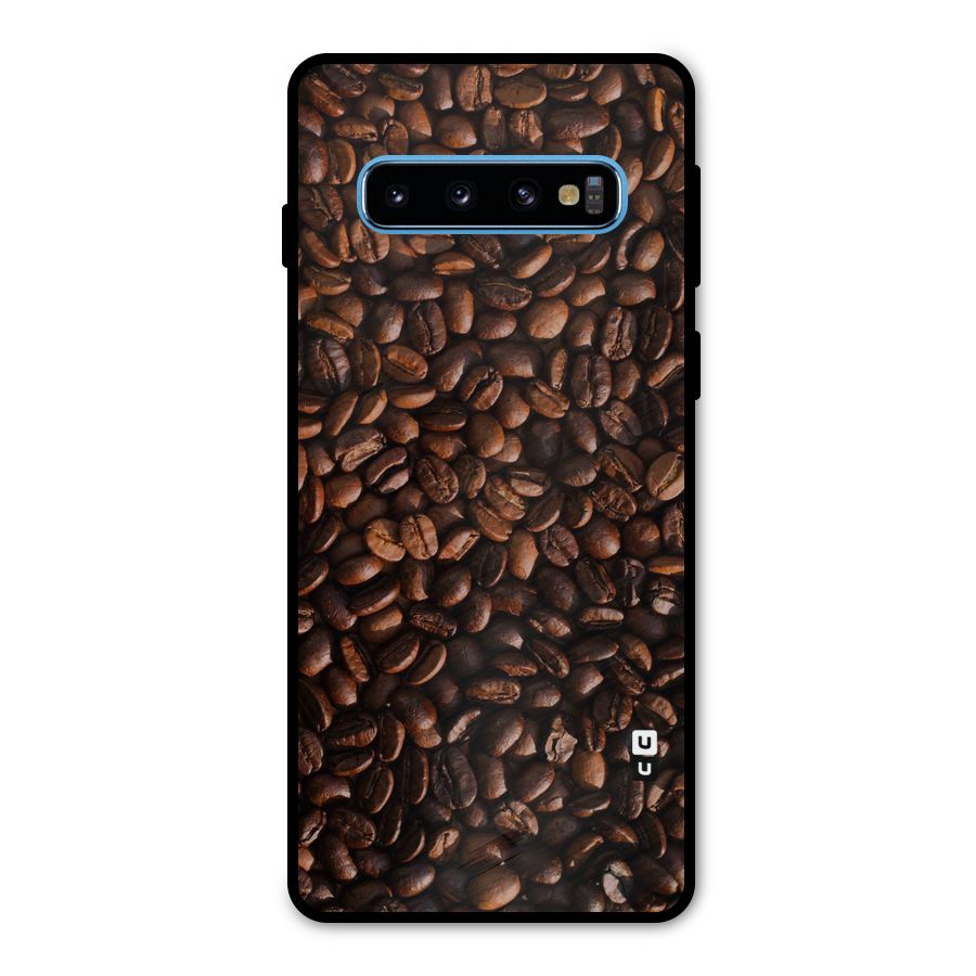 Coffee Beans Scattered Metal Back Case for Galaxy S10