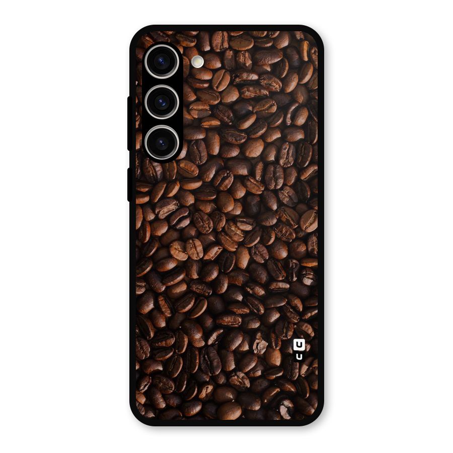 Coffee Beans Scattered Metal Back Case for Galaxy S23 Plus