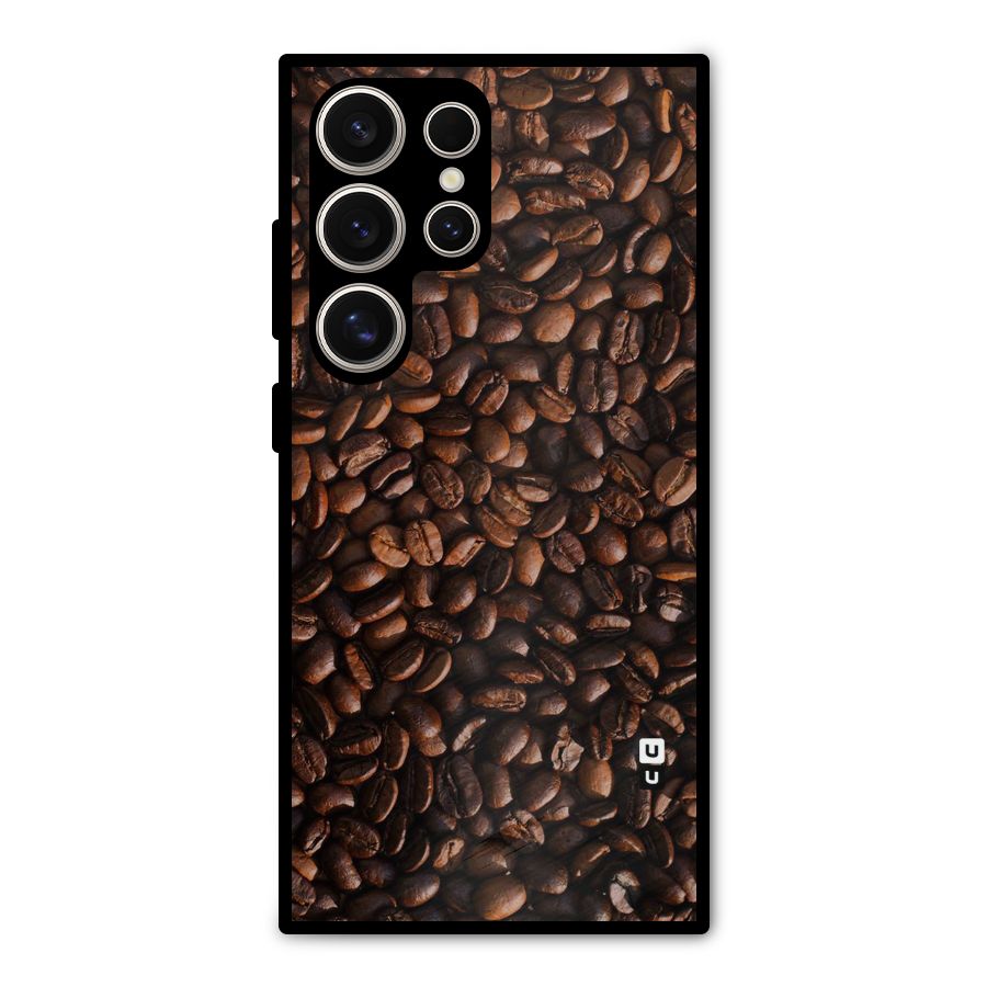 Coffee Beans Scattered Metal Back Case for Galaxy S24 Ultra
