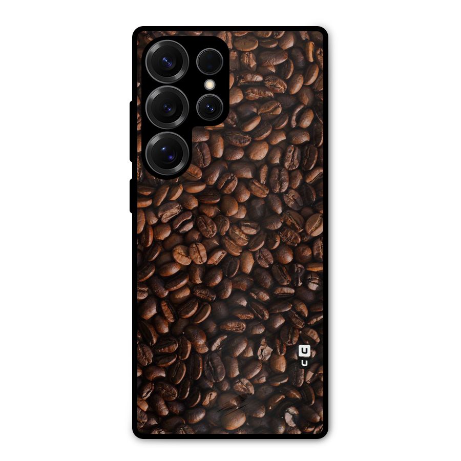 Coffee Beans Scattered Metal Back Case for Galaxy S25 Ultra