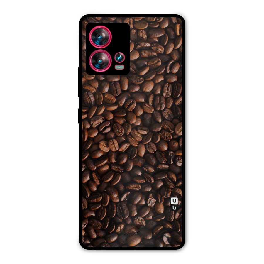 Coffee Beans Scattered Metal Back Case for Motorola Edge 30 Fusion