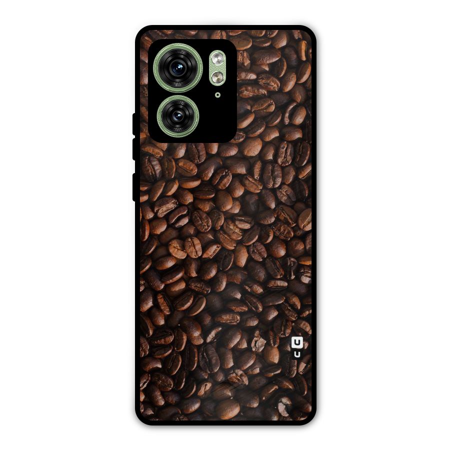 Coffee Beans Scattered Metal Back Case for Motorola Edge 40 5G