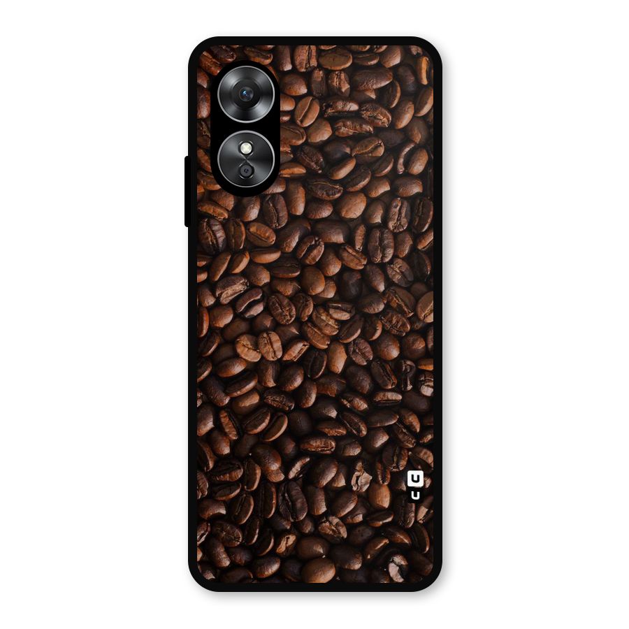 Coffee Beans Scattered Metal Back Case for Oppo A17