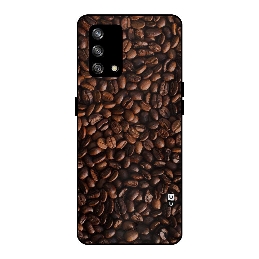 Coffee Beans Scattered Metal Back Case for Oppo F19