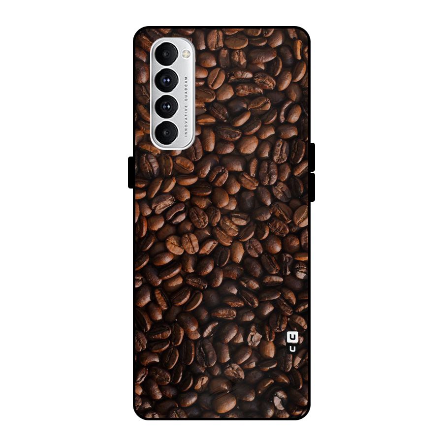 Coffee Beans Scattered Metal Back Case for Oppo Reno4 Pro