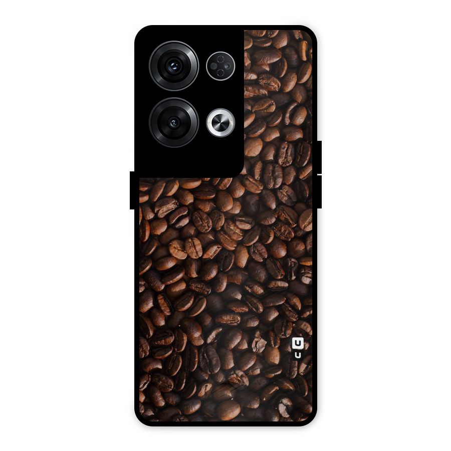 Coffee Beans Scattered Metal Back Case for Oppo Reno8 Pro 5G