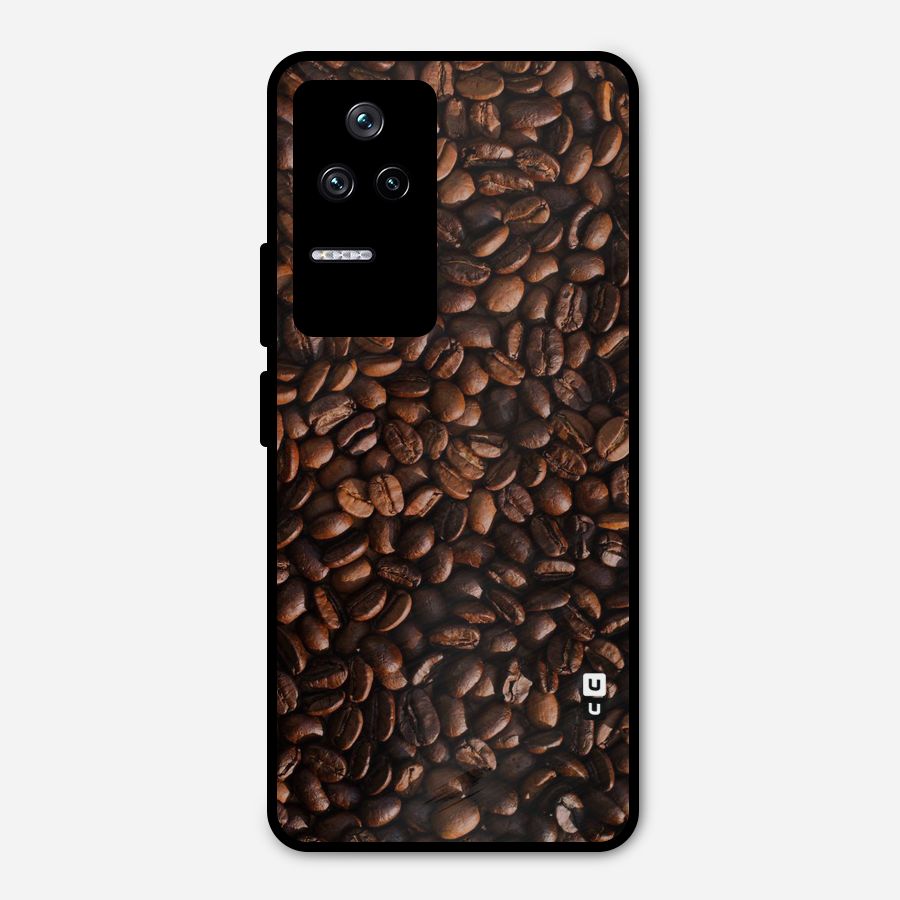 Coffee Beans Scattered Metal Back Case for Poco F4 5G