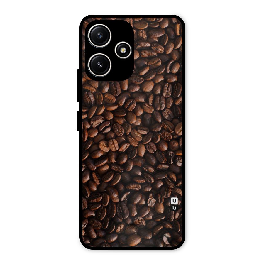 Coffee Beans Scattered Metal Back Case for Poco M6 Pro