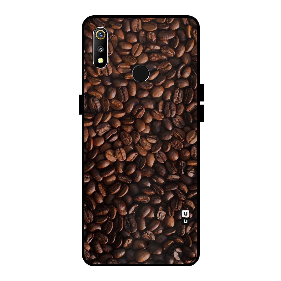 Coffee Beans Scattered Metal Back Case for Realme 3