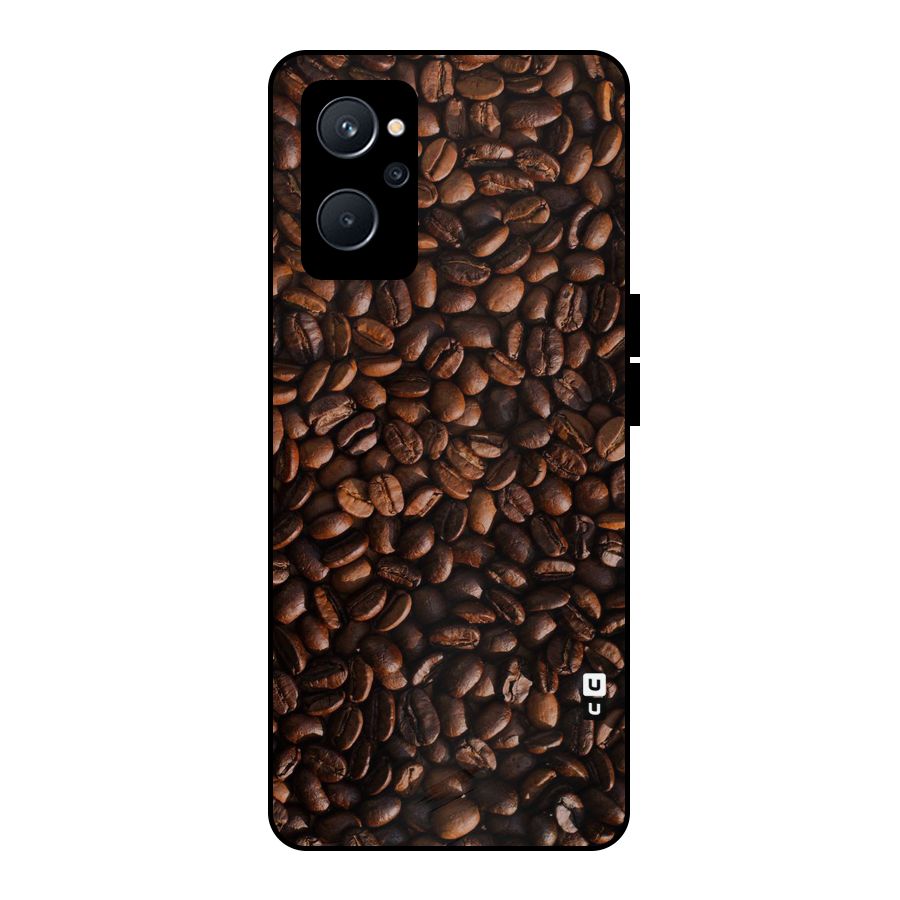 Coffee Beans Scattered Metal Back Case for Realme 9i 5G