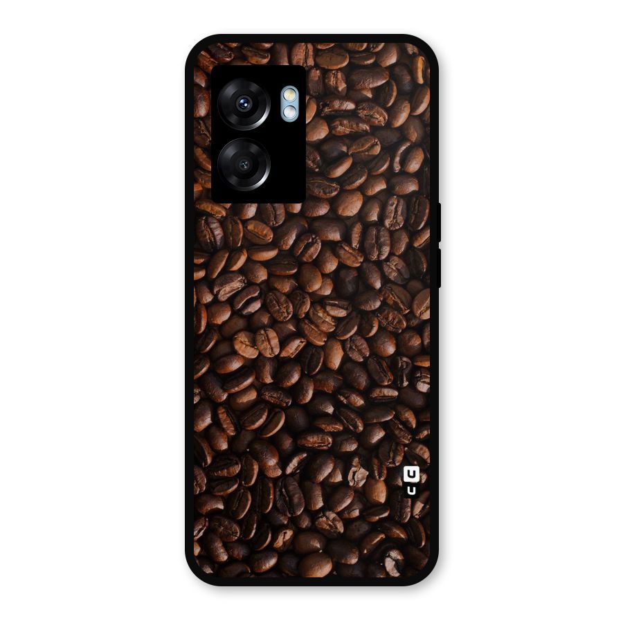 Coffee Beans Scattered Metal Back Case for Realme Narzo 50 5G