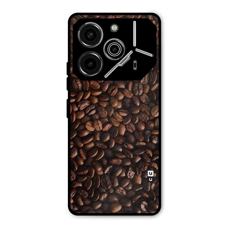 Coffee Beans Scattered Metal Back Case for Tecno Pova 6 Pro