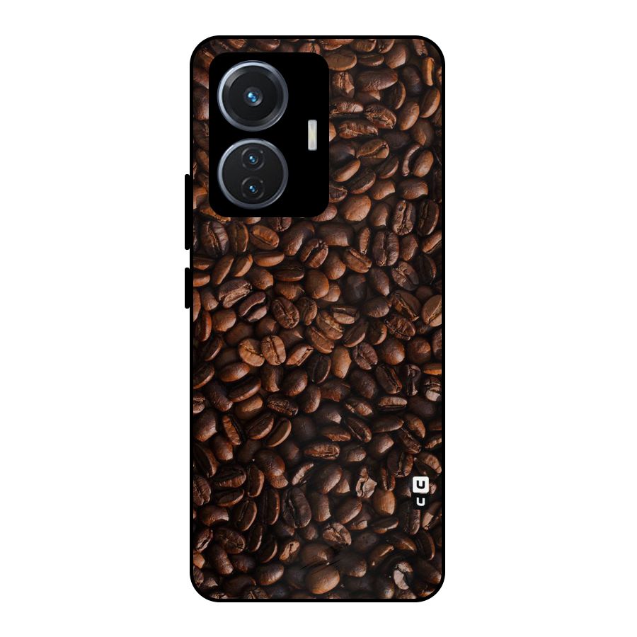Coffee Beans Scattered Metal Back Case for Vivo T1 44W