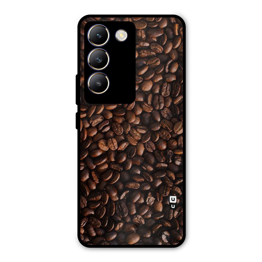 Coffee Beans Scattered Metal Back Case for Vivo T3 5G