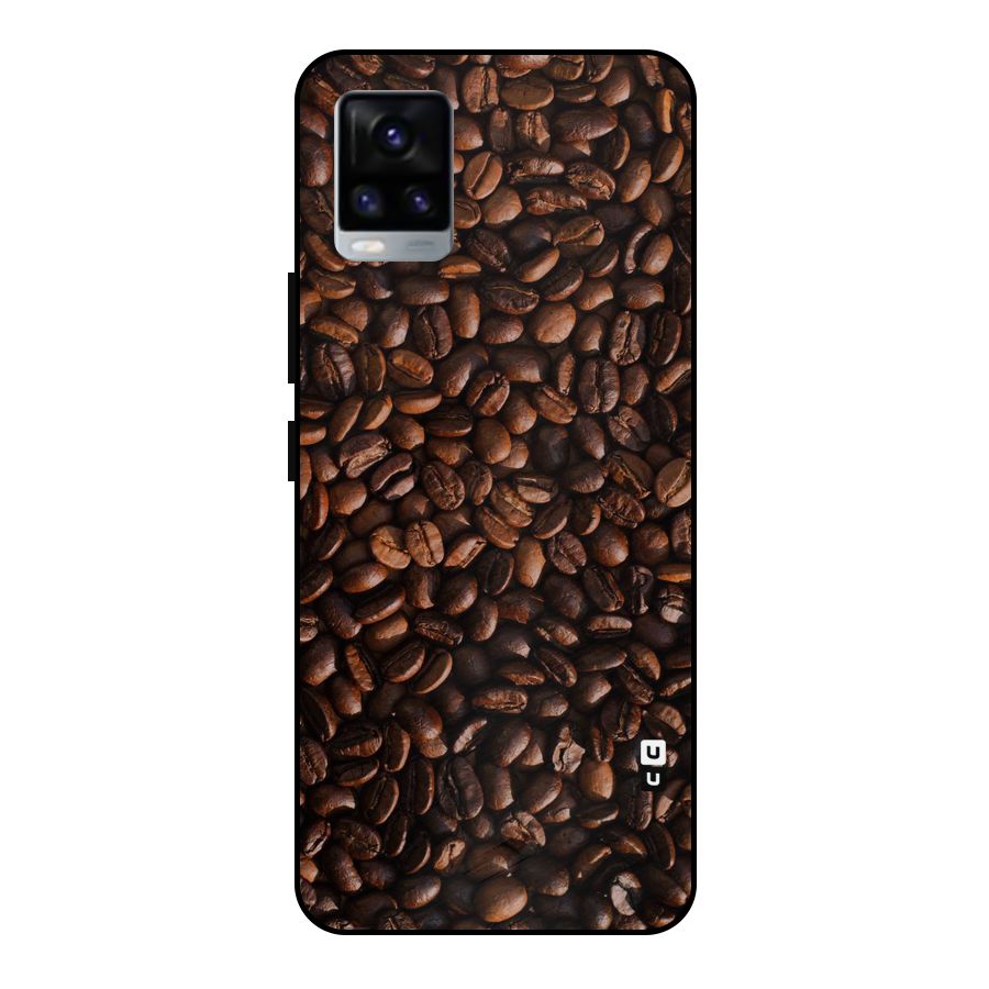 Coffee Beans Scattered Metal Back Case for Vivo V20 2021