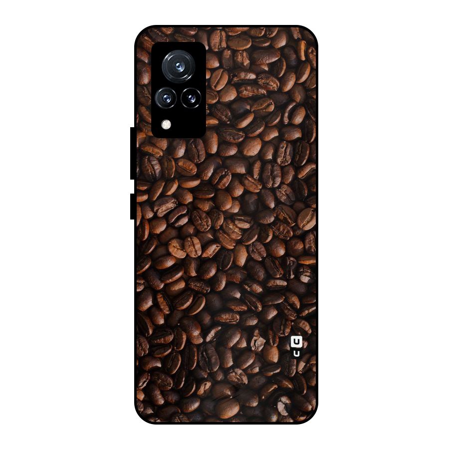 Coffee Beans Scattered Metal Back Case for Vivo V21 5G