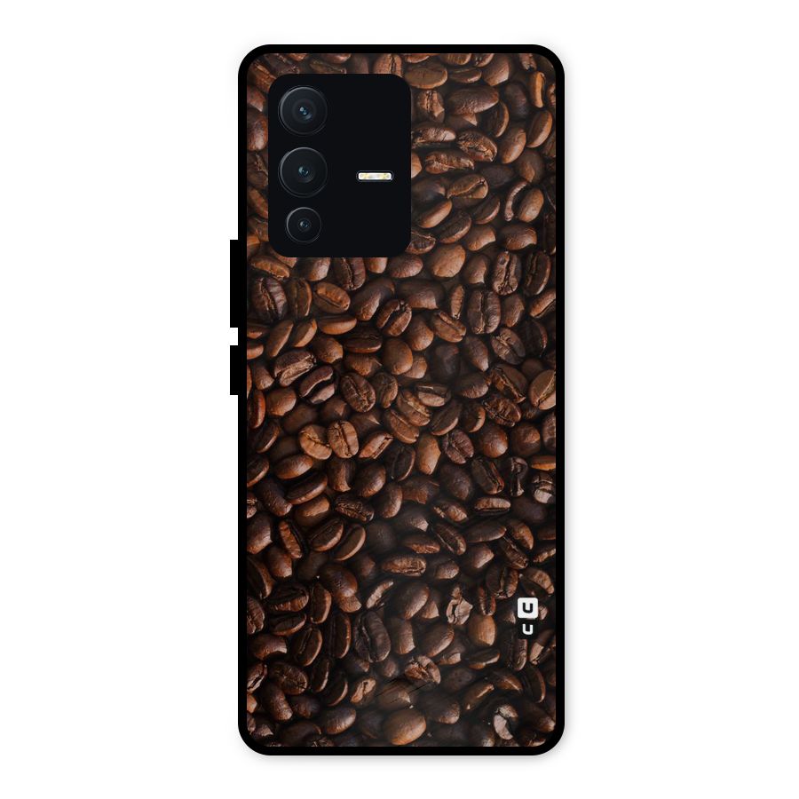 Coffee Beans Scattered Metal Back Case for Vivo V23 5G