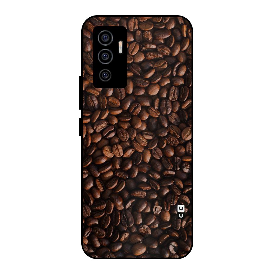 Coffee Beans Scattered Metal Back Case for Vivo V23e