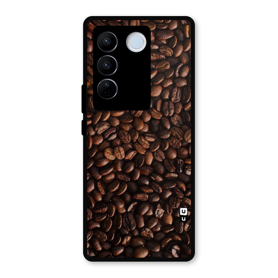 Coffee Beans Scattered Metal Back Case for Vivo V27