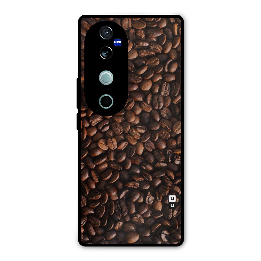 Coffee Beans Scattered Metal Back Case for Vivo V40 Pro