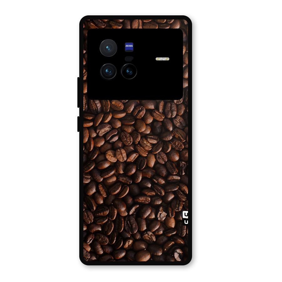 Coffee Beans Scattered Metal Back Case for Vivo X80