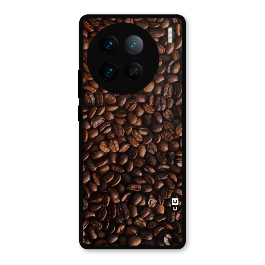 Coffee Beans Scattered Metal Back Case for Vivo X90 Pro
