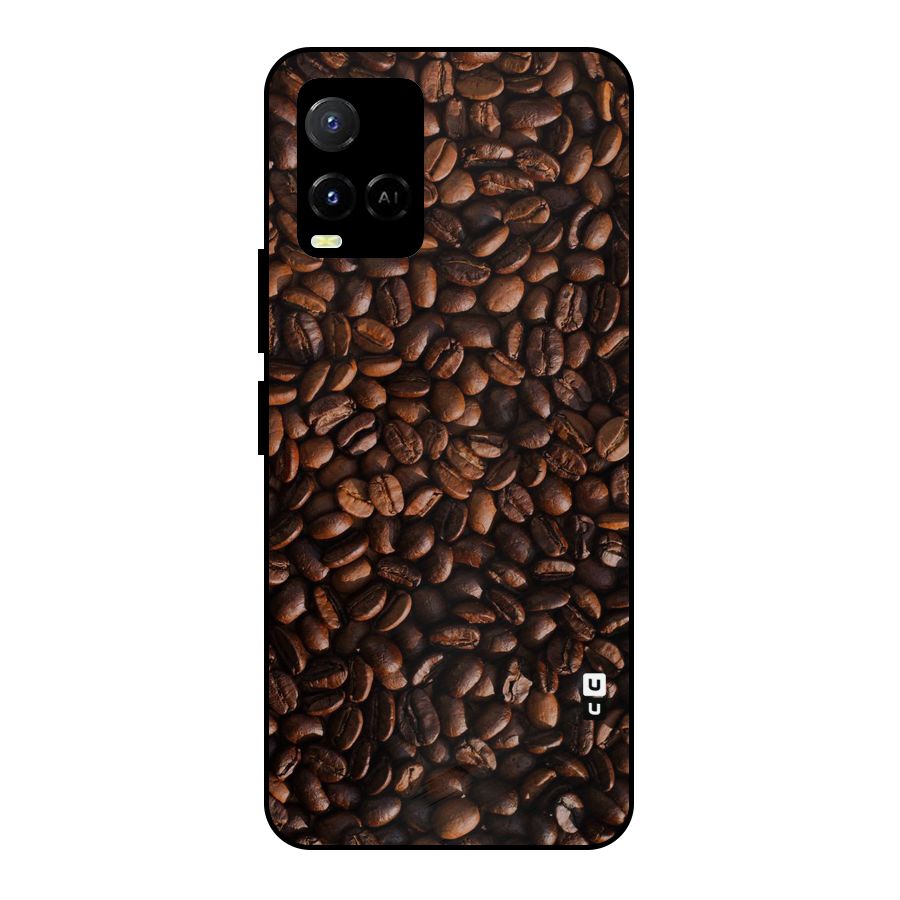 Coffee Beans Scattered Metal Back Case for Vivo Y21A